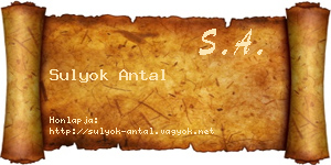 Sulyok Antal névjegykártya